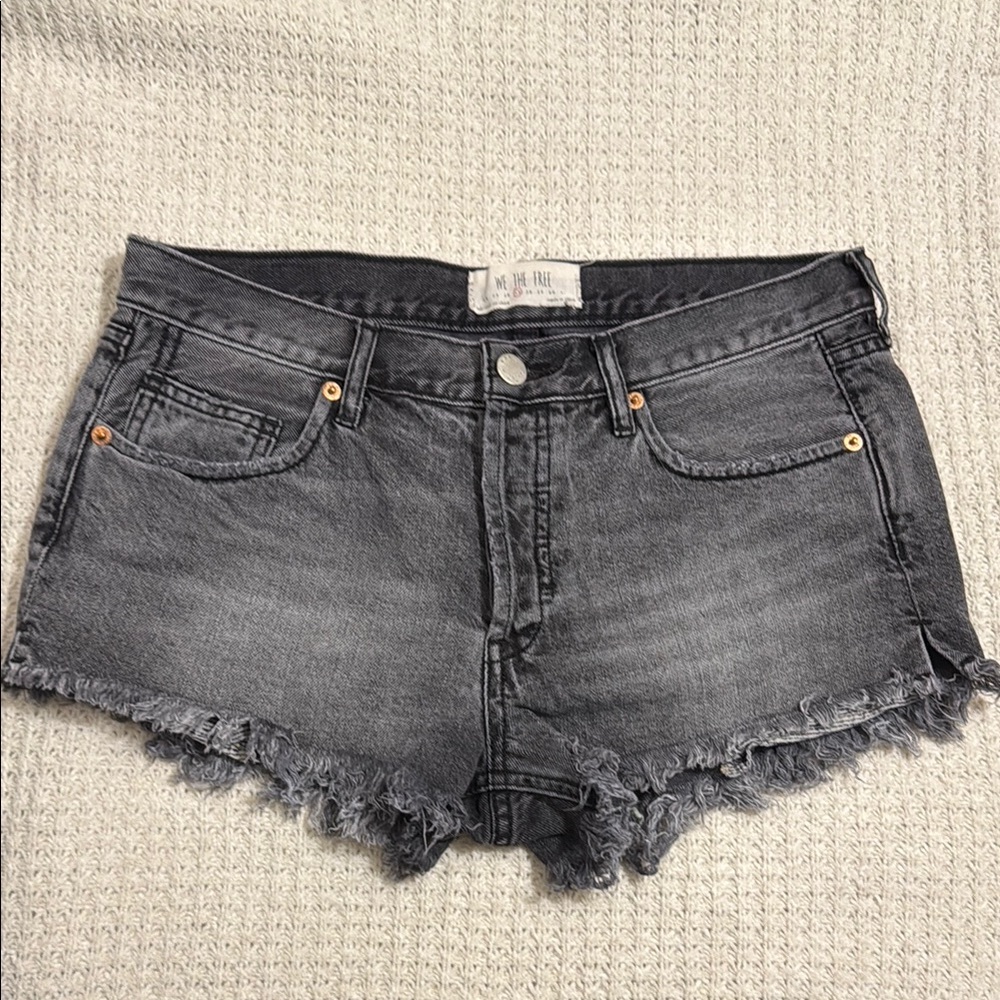 We The Free (Free People) Gray Denim Shorts